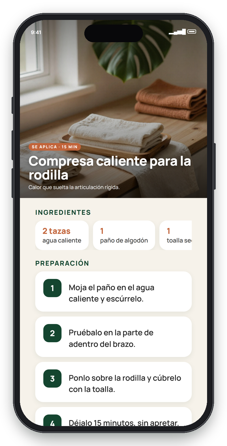 Página real: Compresa caliente para la rodilla