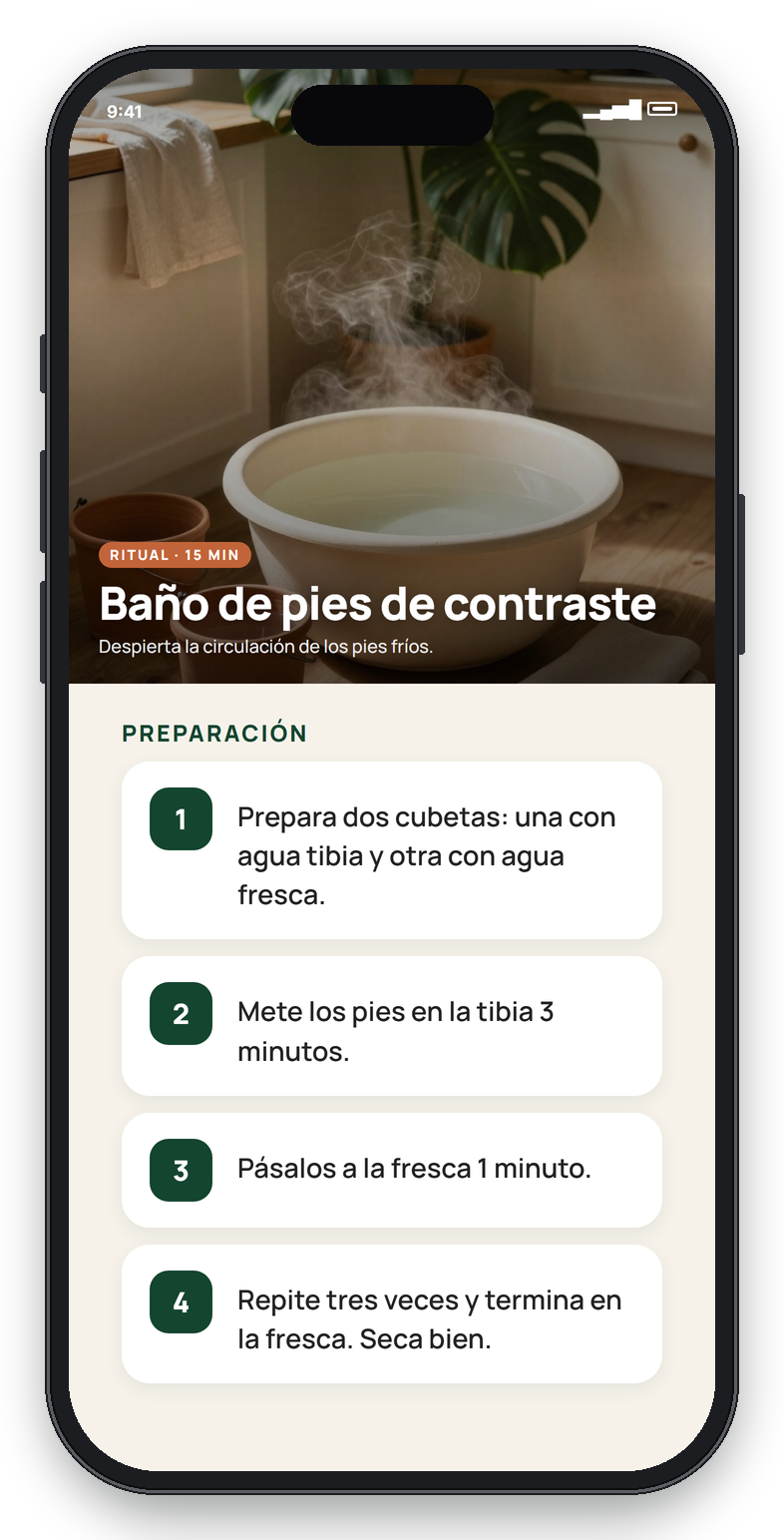 Página real: Baño de pies de contraste